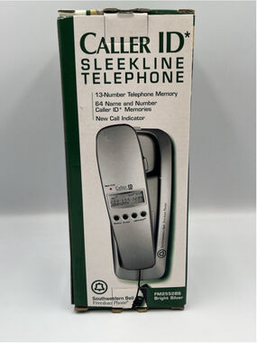 VINTAGE Southwestern Bell CALLER ID* Sleekline Bright Silver Freedom Phone NIB